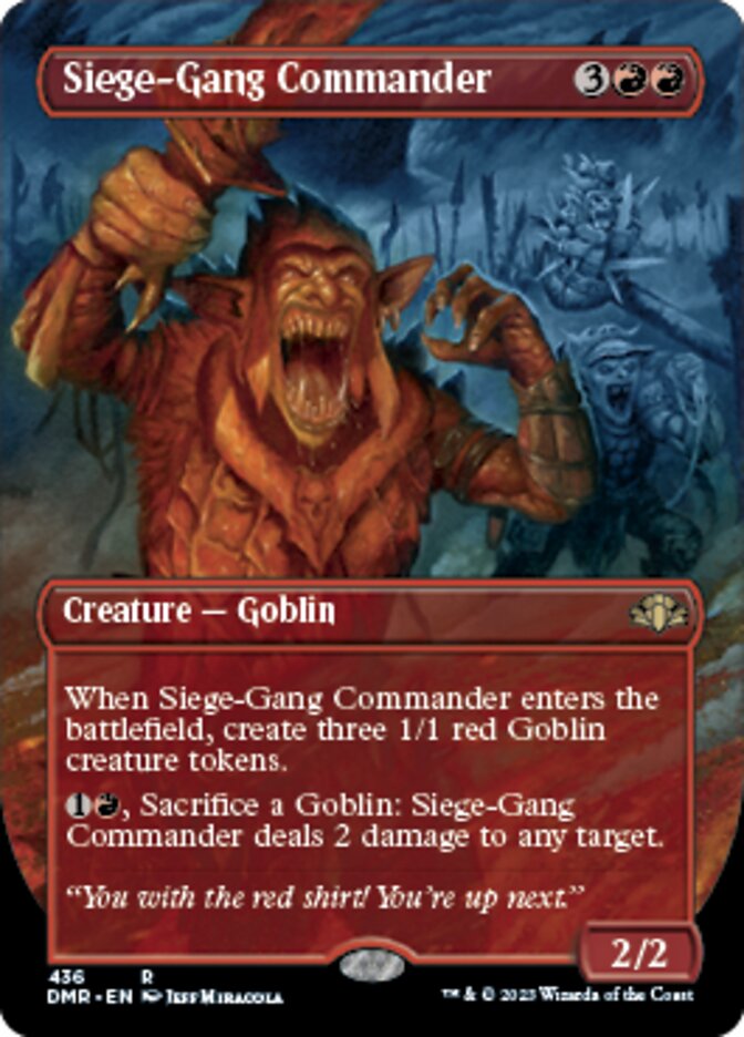 Siege-Gang Commander (Borderless Alternate Art) [Dominaria Remastered] | Card Merchant Takapuna