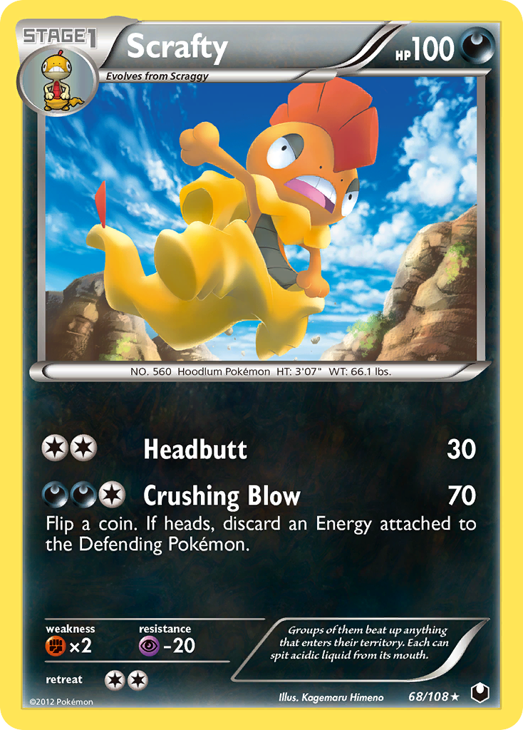 Scrafty (68/108) [Black & White: Dark Explorers] | Card Merchant Takapuna