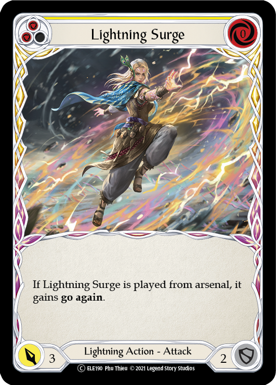 Lightning Surge (Yellow) [U-ELE190] (Tales of Aria Unlimited)  Unlimited Rainbow Foil | Card Merchant Takapuna