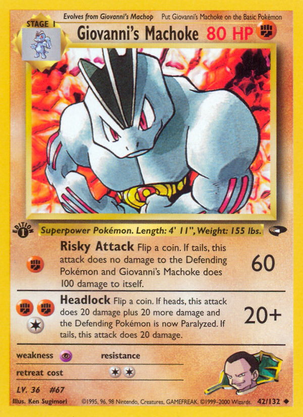 Giovanni's Machoke (42/132) [Gym Challenge 1st Edition] | Card Merchant Takapuna