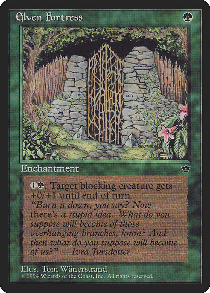 Elven Fortress (Tom Wanerstrand) [Fallen Empires] | Card Merchant Takapuna