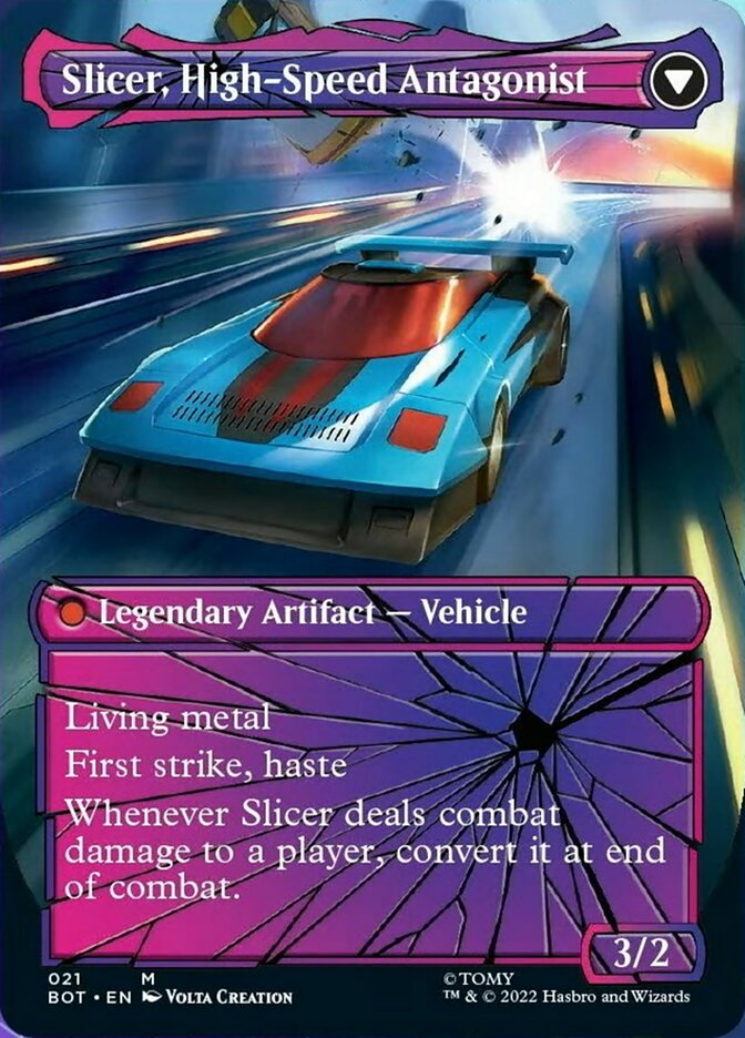 Slicer, Hired Muscle // Slicer, High-Speed Antagonist (Shattered Glass) [Transformers] | Card Merchant Takapuna