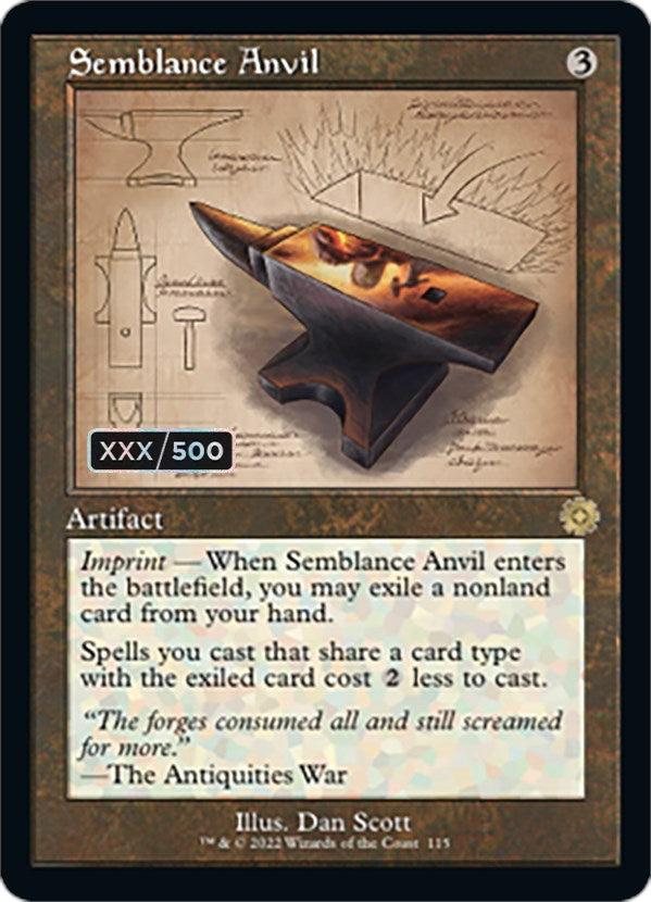 Semblance Anvil (Retro Schematic) (Serialized) [The Brothers' War Retro Artifacts] | Card Merchant Takapuna