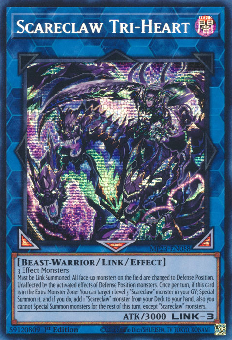 Scareclaw Tri-Heart [MP23-EN088] Prismatic Secret Rare | Card Merchant Takapuna