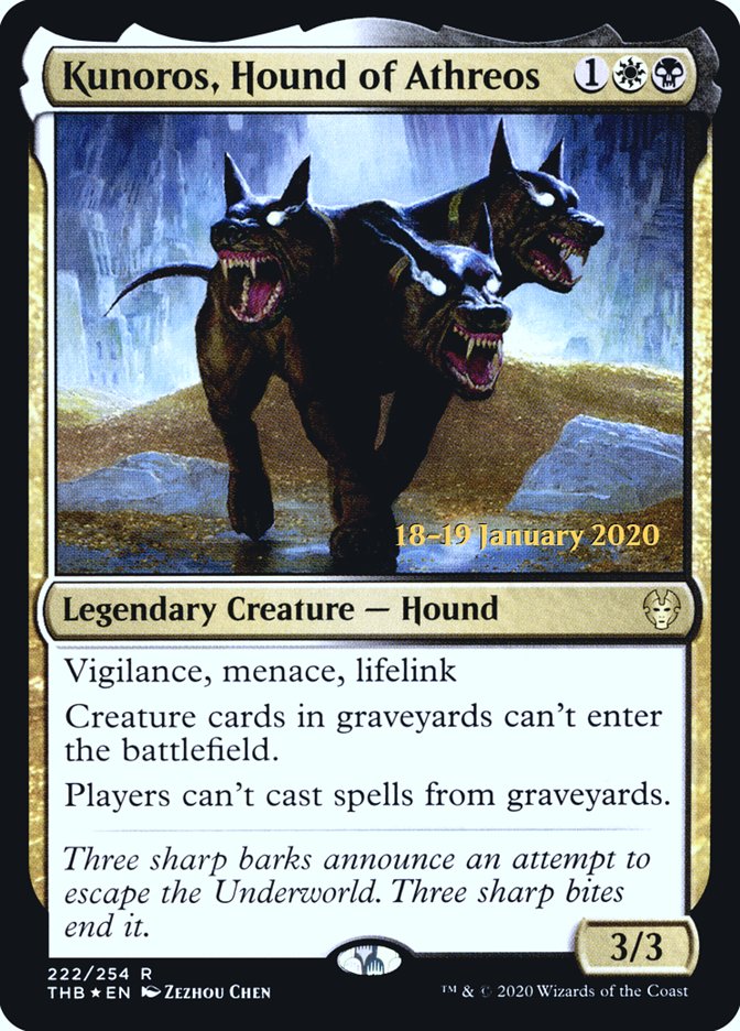 Kunoros, Hound of Athreos [Theros Beyond Death Prerelease Promos] | Card Merchant Takapuna