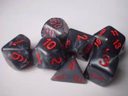 Velvet Black w/red Classic Polyhedral 7-Die Set | Card Merchant Takapuna