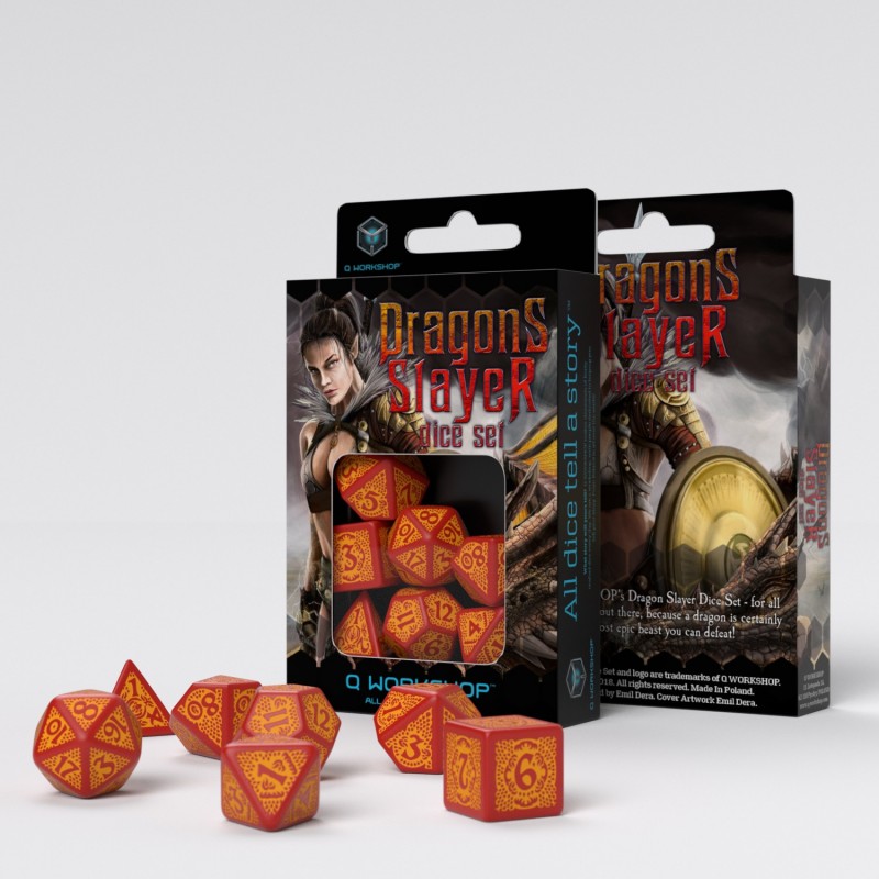 Dragon Slayer Red & Orange Dice Set 7 | Card Merchant Takapuna