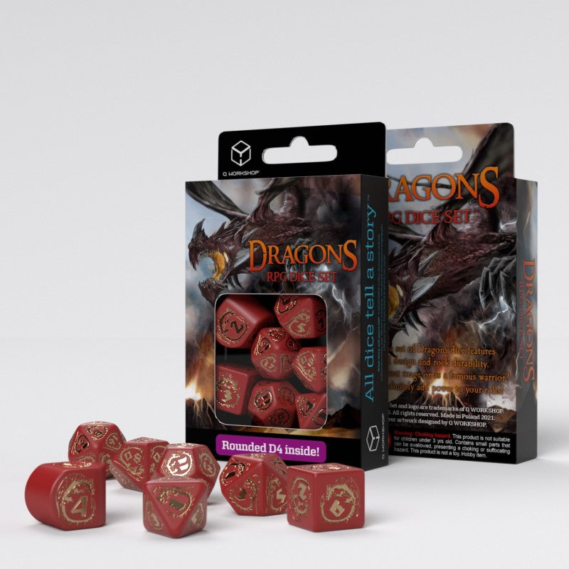 Dragons Modern Dice Set: Ruby | Card Merchant Takapuna