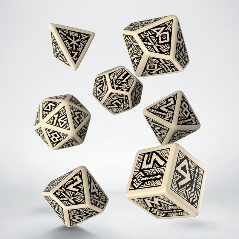 Dwarven Beige & black Dice Set | Card Merchant Takapuna