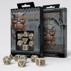 Dwarven Beige & black Dice Set | Card Merchant Takapuna