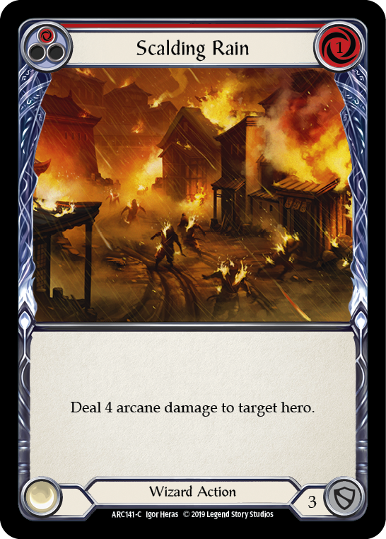 Scalding Rain (Red) [ARC141-C] (Arcane Rising)  1st Edition Rainbow Foil | Card Merchant Takapuna