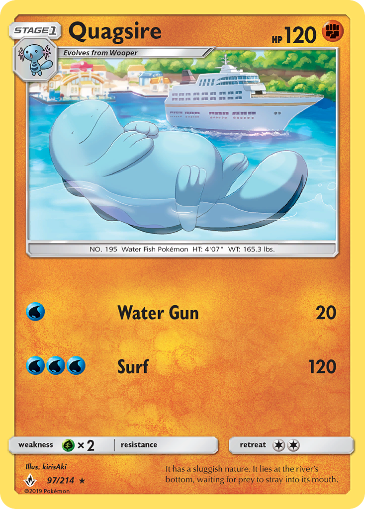 Quagsire (97/214) [Sun & Moon: Unbroken Bonds] | Card Merchant Takapuna