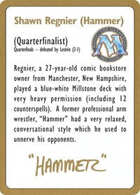 1996 Shawn "Hammer" Regnier Biography Card [World Championship Decks] | Card Merchant Takapuna