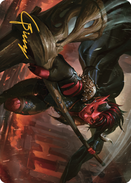 Karlach, Fury of Avernus Art Card (34) (Gold-Stamped Signature) [Commander Legends: Battle for Baldur's Gate Art Series] | Card Merchant Takapuna