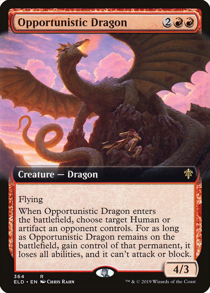 Opportunistic Dragon (Extended Art) [Throne of Eldraine] | Card Merchant Takapuna