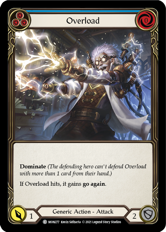 Overload (Blue) [MON277-RF] (Monarch)  1st Edition Rainbow Foil | Card Merchant Takapuna