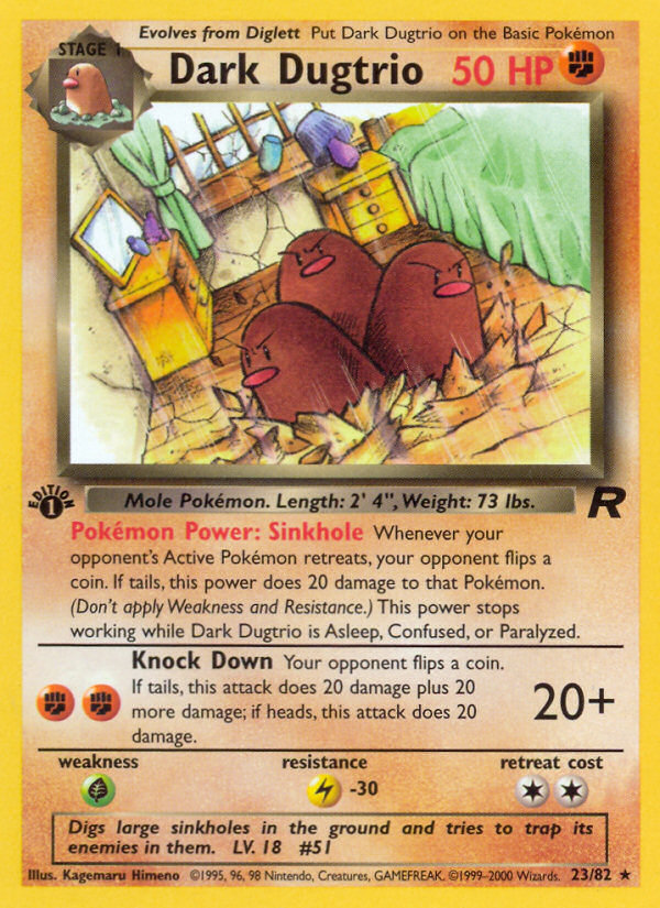 Dark Dugtrio (23/82) [Team Rocket 1st Edition] | Card Merchant Takapuna