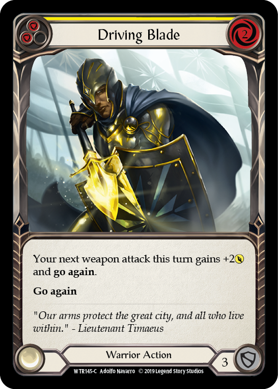 Driving Blade (Yellow) [WTR145-C] (Welcome to Rathe)  Alpha Print Rainbow Foil | Card Merchant Takapuna