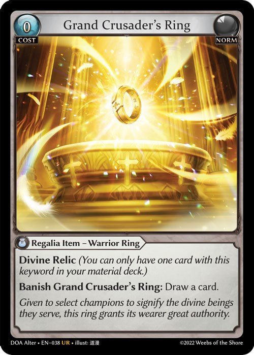 Grand Crusader's Ring (038) [Dawn of Ashes: Alter Edition] | Card Merchant Takapuna