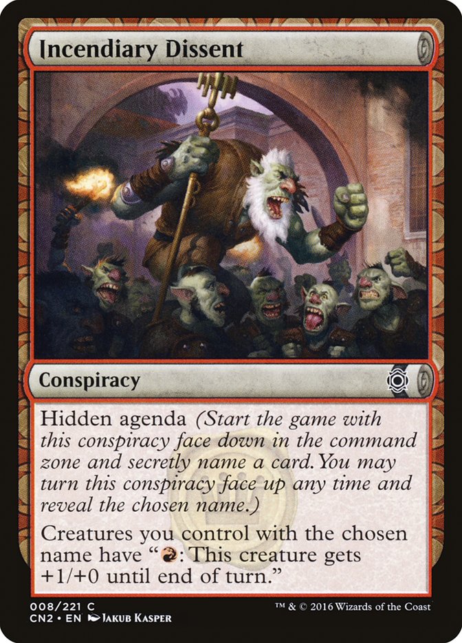Incendiary Dissent [Conspiracy: Take the Crown] | Card Merchant Takapuna