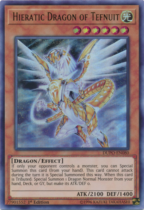 Hieratic Dragon of Tefnuit [DUPO-EN080] Ultra Rare | Card Merchant Takapuna