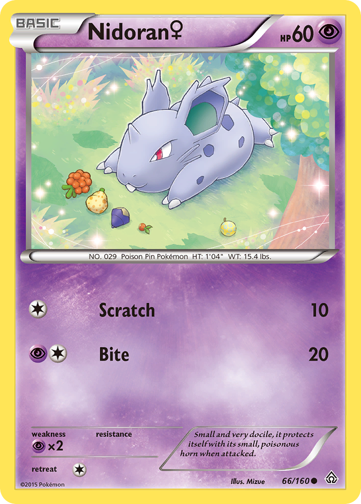 Nidoran (66/160) (Female) [XY: Primal Clash] | Card Merchant Takapuna