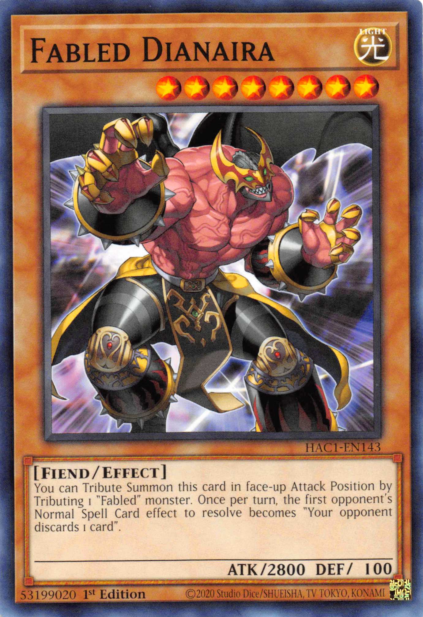 Fabled Dianaira [HAC1-EN143] Common | Card Merchant Takapuna