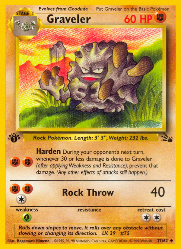 Graveler (37/62) [Fossil 1st Edition] | Card Merchant Takapuna