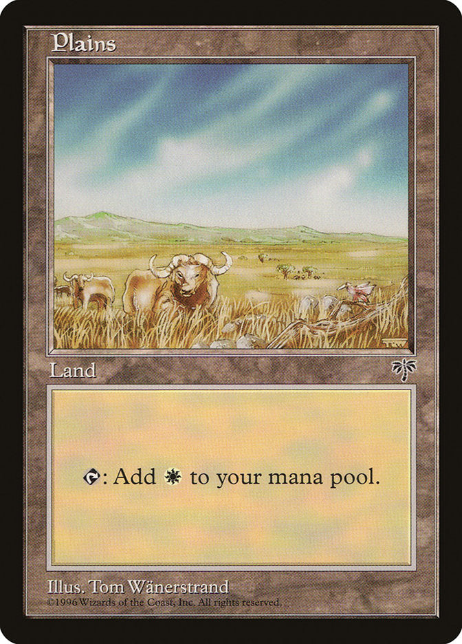 Plains (Oxen / Signature on Right) [Mirage] | Card Merchant Takapuna