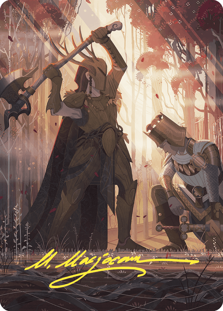 Karmic Justice Art Card (Gold-Stamped Signature) [Wilds of Eldraine Art Series] | Card Merchant Takapuna