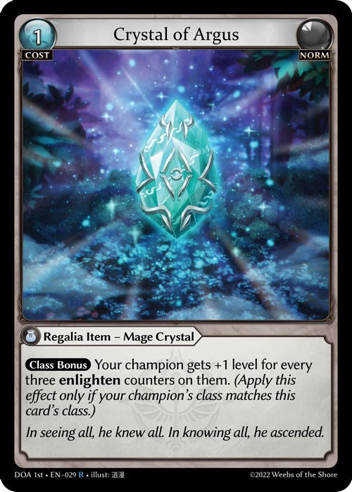 Crystal of Argus (029) [Dawn of Ashes: 1st Edition] | Card Merchant Takapuna