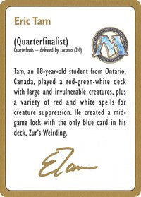 1996 Eric Tam Biography Card [World Championship Decks] | Card Merchant Takapuna