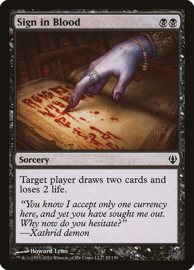 Sign in Blood [Archenemy] | Card Merchant Takapuna