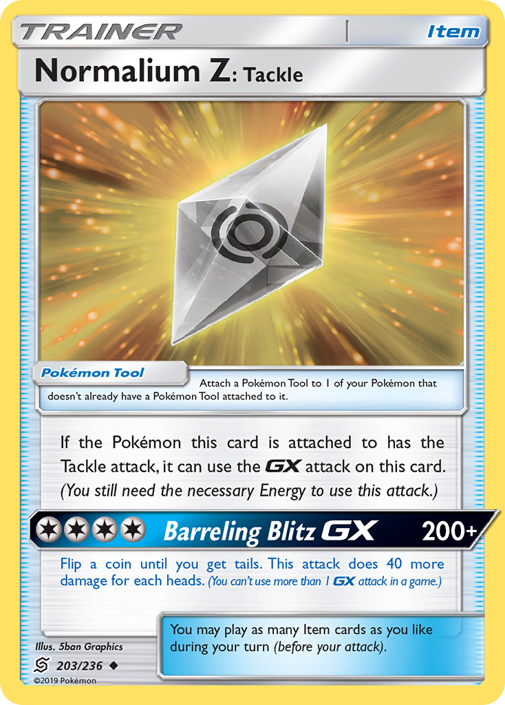 Normalium Z: Tackle (203/236) [Sun & Moon: Unified Minds] | Card Merchant Takapuna