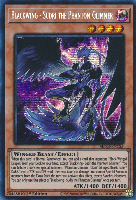 Blackwing - Sudri the Phantom Glimmer [MP23-EN155] Prismatic Secret Rare | Card Merchant Takapuna