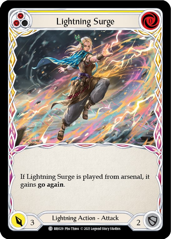 Lightning Surge (Yellow) [BRI029] (Tales of Aria Briar Blitz Deck)  1st Edition Normal | Card Merchant Takapuna