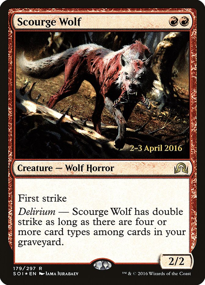 Scourge Wolf [Shadows over Innistrad Prerelease Promos] | Card Merchant Takapuna