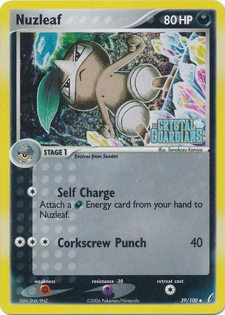 Nuzleaf (39/100) (Stamped) [EX: Crystal Guardians] | Card Merchant Takapuna