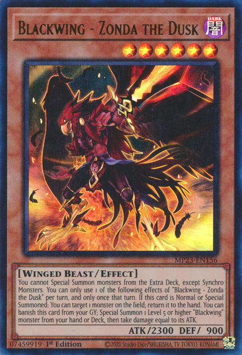 Blackwing - Zonda the Dusk [MP23-EN156] Ultra Rare | Card Merchant Takapuna