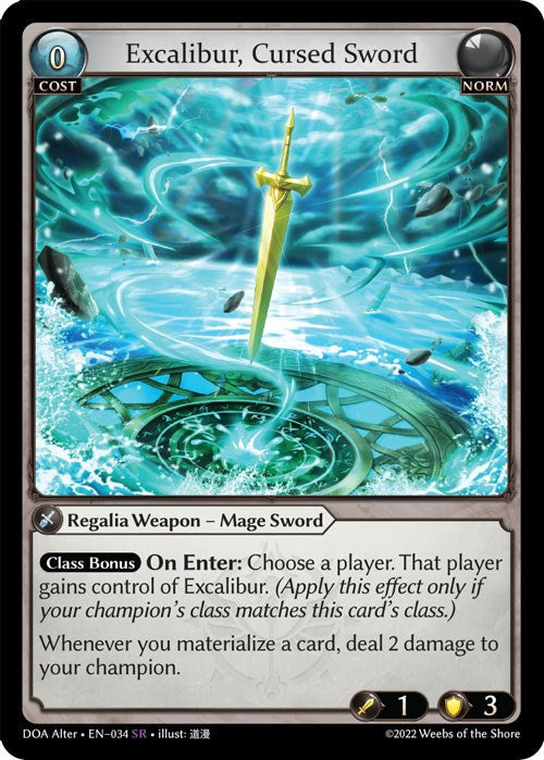 Excalibur, Cursed Sword (034) [Dawn of Ashes: Alter Edition] | Card Merchant Takapuna