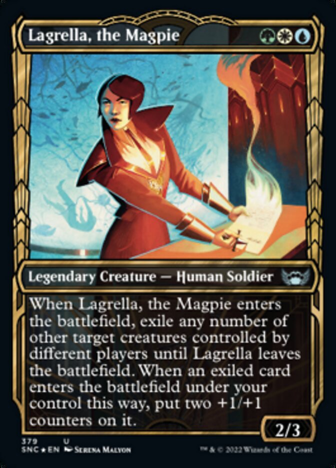 Lagrella, the Magpie (Showcase Golden Age Gilded Foil) [Streets of New Capenna] | Card Merchant Takapuna