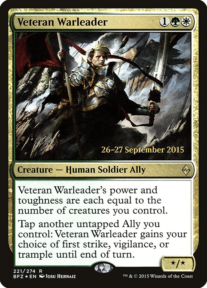 Veteran Warleader [Battle for Zendikar Prerelease Promos] | Card Merchant Takapuna