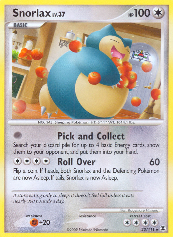 Snorlax (33/111) [Platinum: Rising Rivals] | Card Merchant Takapuna