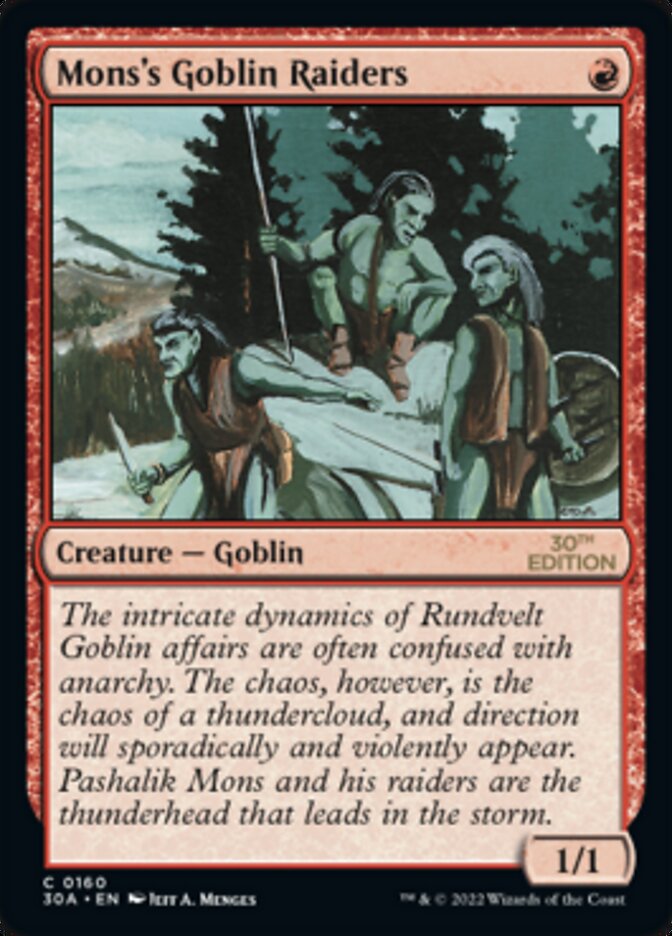Mons's Goblin Raiders [30th Anniversary Edition] | Card Merchant Takapuna