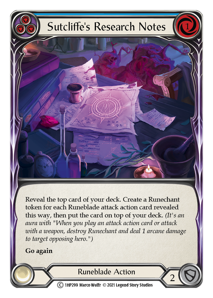 Sutcliffe's Research Notes (Blue) [1HP299] (History Pack 1) | Card Merchant Takapuna