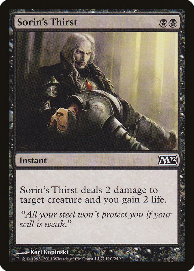 Sorin's Thirst [Magic 2012] | Card Merchant Takapuna