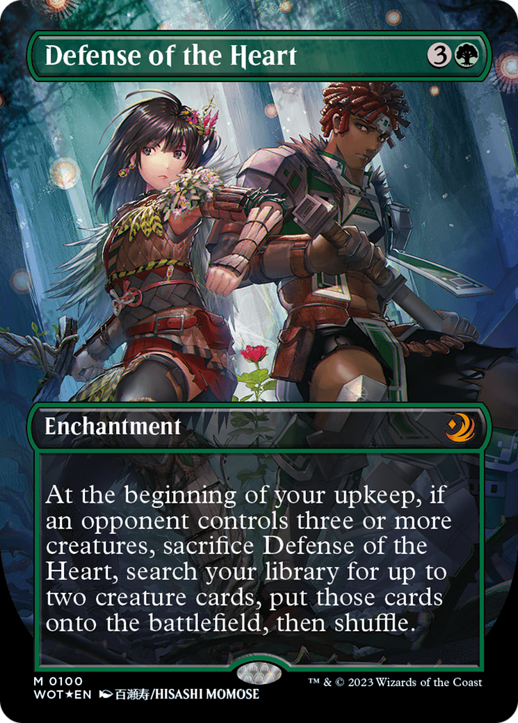 Defense of the Heart (Anime Borderless) (Confetti Foil) [Wilds of Eldraine: Enchanting Tales] | Card Merchant Takapuna