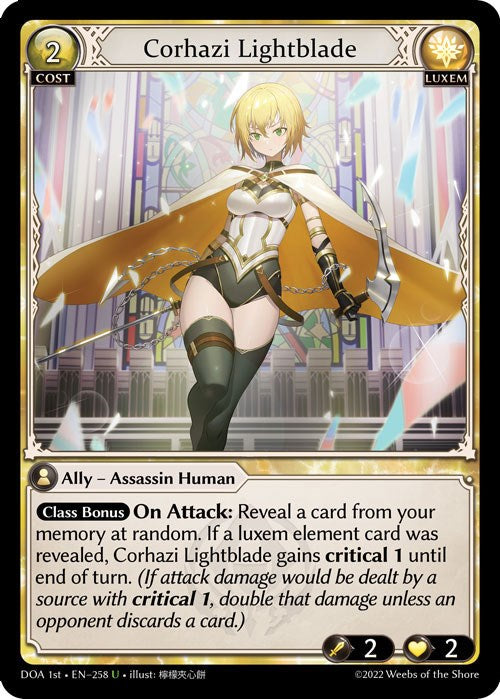 Corhazi Lightblade (258) [Dawn of Ashes: 1st Edition] | Card Merchant Takapuna