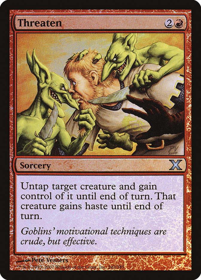 Threaten (Premium Foil) [Tenth Edition] | Card Merchant Takapuna