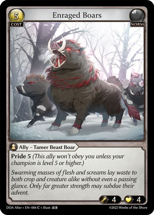 Enraged Boars (084) [Dawn of Ashes: Alter Edition] | Card Merchant Takapuna